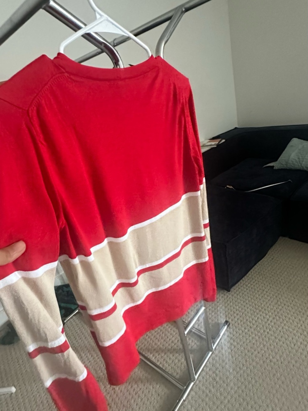 Escada Red Cream Cardigan Sweater - Picture 5 of 10
